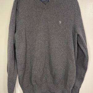 Izod Grey V-Neck Men's Sweater